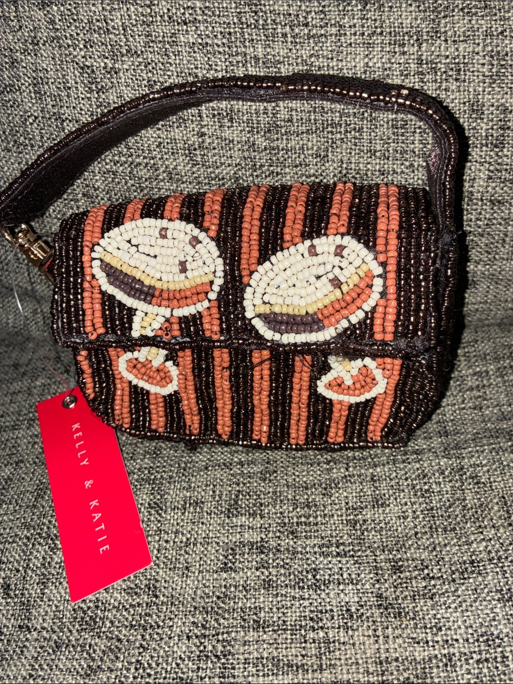 Beaded Micro martini keychain bag charm